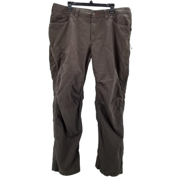 LL Bean Pants Mens Brown Riverton Utility Workwear Hiking Articulated Knee 40x32 - Picture 1 of 11